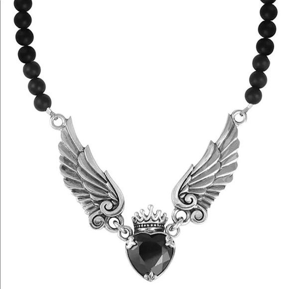 King Baby Studio Jewelry - King Baby Onyx Winged Heart Necklace